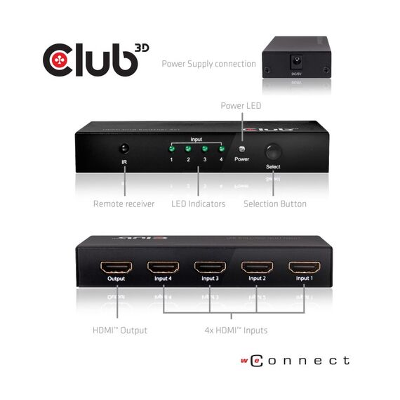 CLUB3D HDMI 2.0 UHD SwitchBox 4 Ports, 6 image
