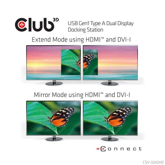 CLUB3D USB Gen1 Type A Dual Display Docking Station, 7 image
