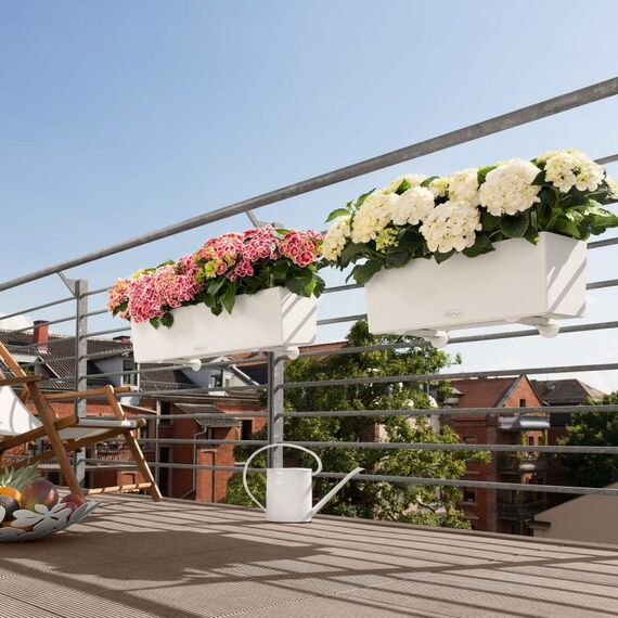 LECHUZA Balconera Color 80 Drinnen/Draußen Pflanzgefäß Hängend Polypropylen (PP) Weiß, Farbe: Weiß, 3 image