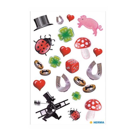 HERMA lucky symbols with glitter Aufkleber für Kinder
