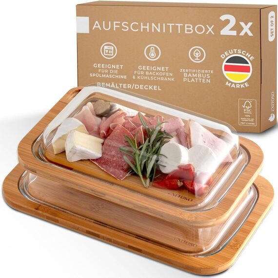 Exitoso 15807 Lebensmittelaufbewahrungsbehälter Rechteckig Set 3,5 l Bambus, Transparent 2 Stück(e), 8 image