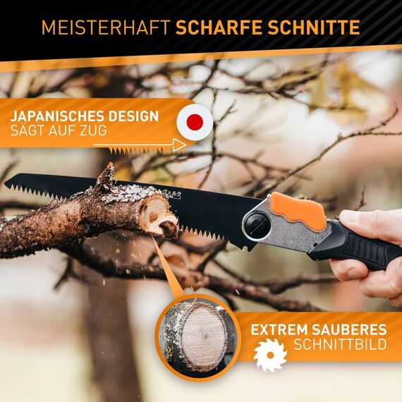HARDTWERK 15874 Handsäge Japansäge 21 cm Schwarz, Orange, Silber, 2 image