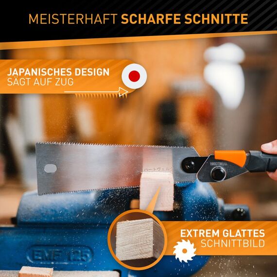 HARDTWERK 15875 Handsäge Japansäge 24 cm Schwarz, Orange, Silber, 4 image