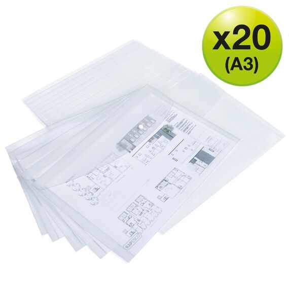 Rapesco 1589 Sammelmappe Polypropylen (PP) Durchscheinend A3, 2 image