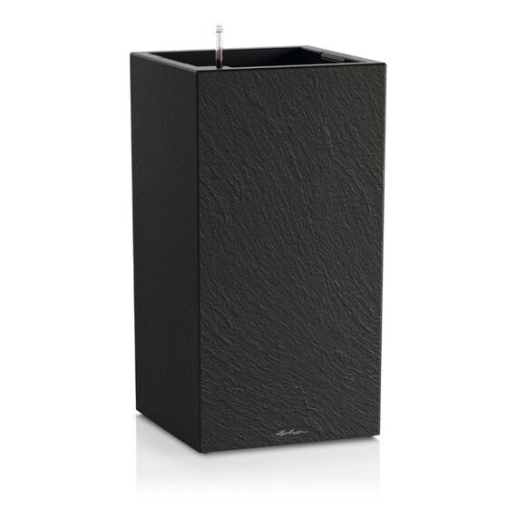 LECHUZA CANTO Slatestone 30 high Drinnen/Draußen Topfpflanzer Freistehend Kunststoff Dunkles Grau