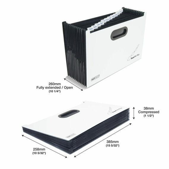 Rapesco 1624 Dateiablagebox Polypropylen (PP) Schwarz, Weiß, 3 image