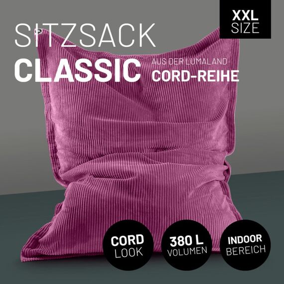 Lumaland Sitzsack Classic XXL Rot Drinnen Rechteck, 2 image