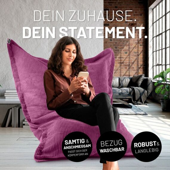 Lumaland Sitzsack Classic XXL Rot Drinnen Rechteck, 3 image