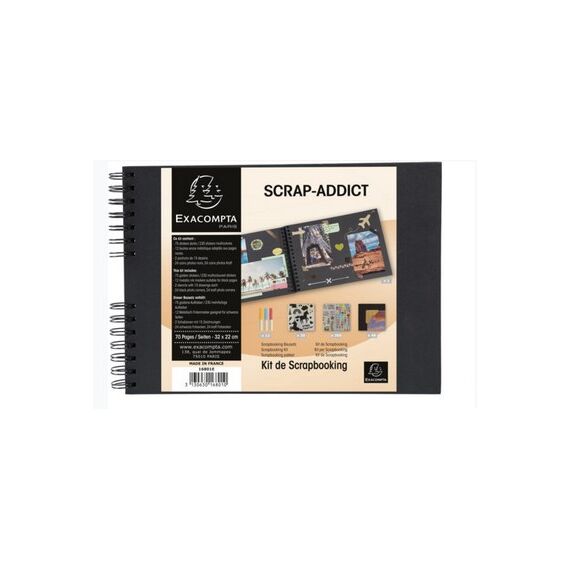 Exacompta Set Scrapbooking Mit Fotoalbum 32x22 Cm, Scrap Addict - Schwarz, 4 image