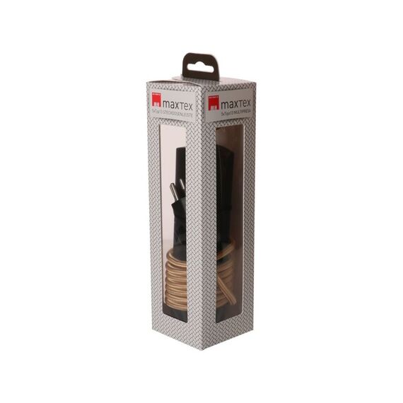MaxTex 168140 Verlängerungskabel 2 m 5 AC-Ausgänge Drinnen Schwarz, Gold, 3 image