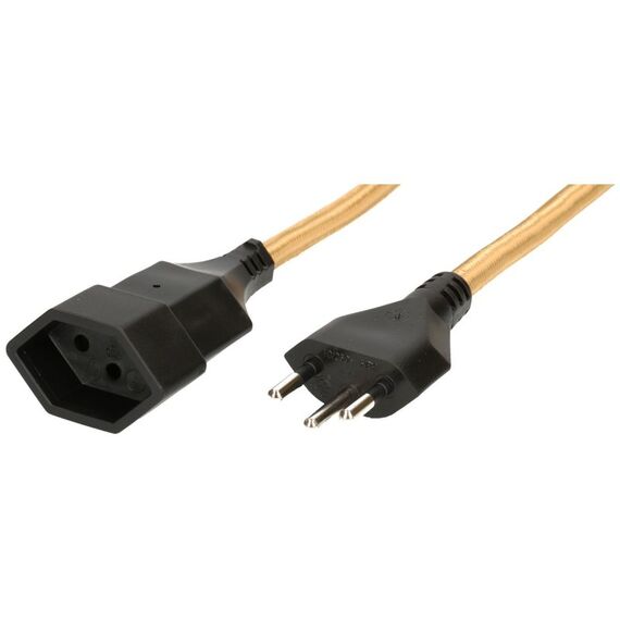 MaxTex 168158 Verlängerungskabel 3 m 1 AC-Ausgänge Drinnen Schwarz, Gold