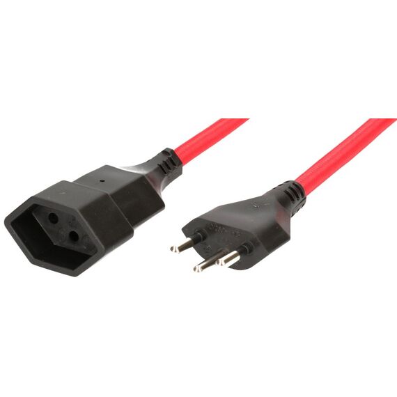 MaxTex 168159 Stromkabel Rot 3 m T12 T13, Farbe: Rot, Länge: 3 m, 2 image