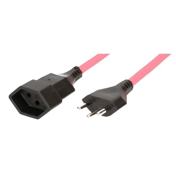 MaxTex 168161 Stromkabel Schwarz, Pink 3 m T12 T13, Farbe: Schwarz, Pink, Länge: 3 m