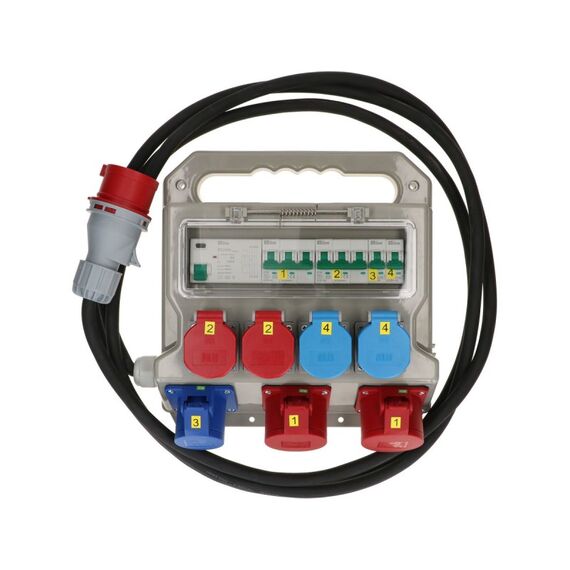 Max Hauri AG 168602 Verlängerungskabel 4,5 m 7 AC-Ausgänge Blau, Grau, Rot, 5 image