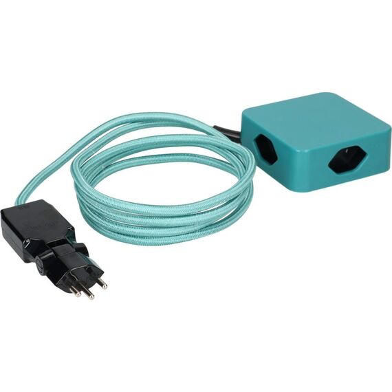 MaxTex Cube Verlängerungskabel 2 m 4 AC-Ausgänge Drinnen Schwarz, Türkis, Farbe: Schwarz, Türkis, Länge: 2 m, 2 image