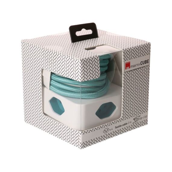 MaxTex Cube Verlängerungskabel 2 m 4 AC-Ausgänge Drinnen Türkis, Weiß, Farbe: Türkis, Weiß, Länge: 2 m, 4 image