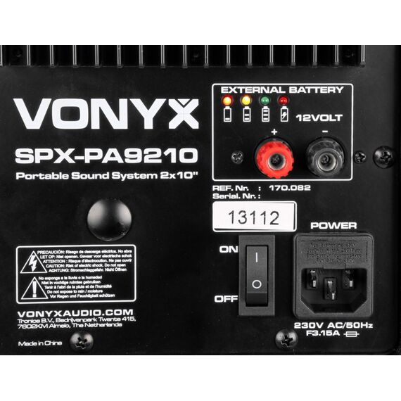 Vonyx SPX-PA9210 Trolley-Lautsprecheranlage (PA) 1000 W Schwarz, 2 image