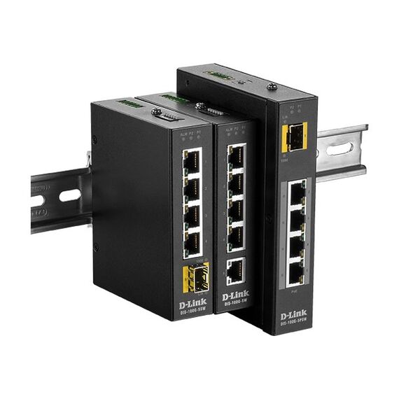 D-Link DIS‑100G‑5PSW Unmanaged L2 Gigabit Ethernet (10/100/1000) Power over Ethernet (PoE) Schwarz