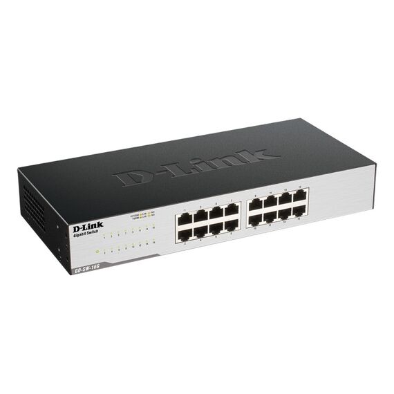 D-Link GO-SW-16G Unmanaged L2 Gigabit Ethernet (10/100/1000) 1U Schwarz