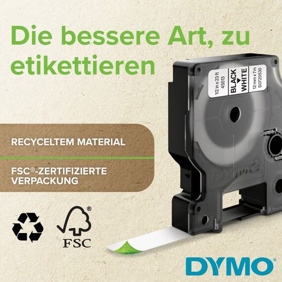DYMO Original D1-Etikettenband | blau auf weiß | 12 mm x 7 m | selbstklebendes Schriftband | für LabelManager-Beschriftungsgerät, 3 image