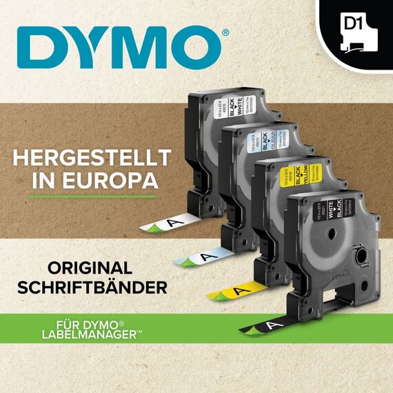 DYMO Original D1-Etikettenband | schwarz auf transparent | 19 mm x 7 m | selbstklebendes Schriftband | für LabelManager-Beschriftungsgerät, 6 image