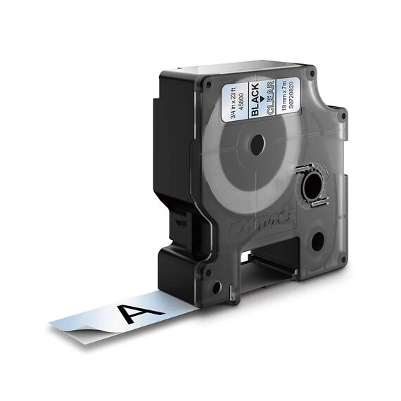 DYMO Original D1-Etikettenband | schwarz auf transparent | 19 mm x 7 m | selbstklebendes Schriftband | für LabelManager-Beschriftungsgerät, 7 image