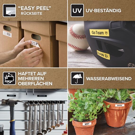 DYMO Original D1-Etikettenband | schwarz auf transparent | 19 mm x 7 m | selbstklebendes Schriftband | für LabelManager-Beschriftungsgerät, 9 image