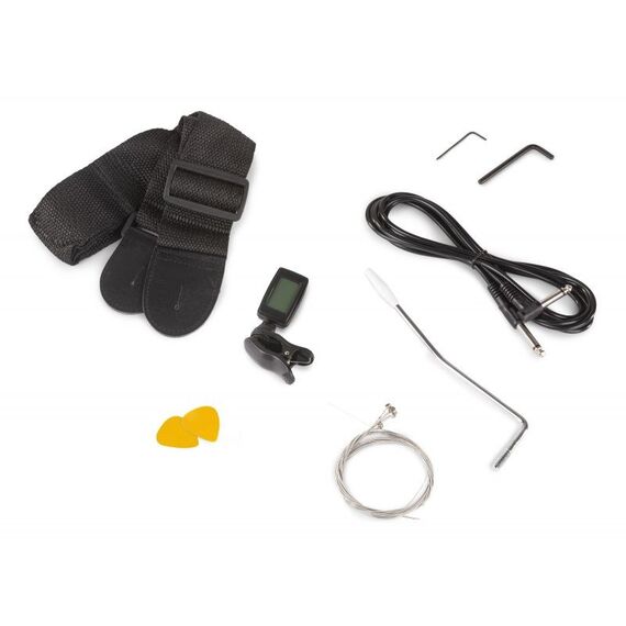 MAX Music GigKit E-Gitarre Stratocaster 6 Saiten Schwarz, Weiß, 11 image