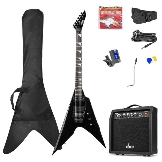 MAX Music GigKitRB E-Gitarre Klassisch 6 Saiten Schwarz