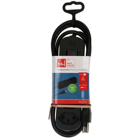 Max Hauri AG Basic Line Steckdosenleiste 4x Typ 13 sw Schalter 1.5m Green+Fair, 4 image