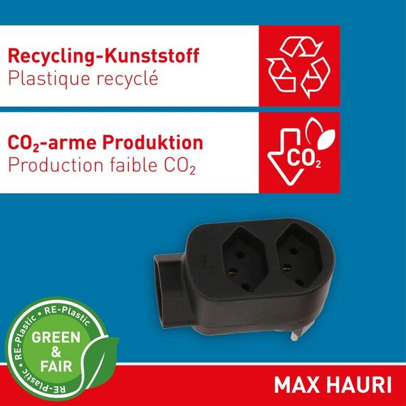 Max Hauri AG Basic Line Steckdosenleiste 4x Typ 13 sw Schalter 1.5m Green+Fair, Farbe: Schwarz, 4 image
