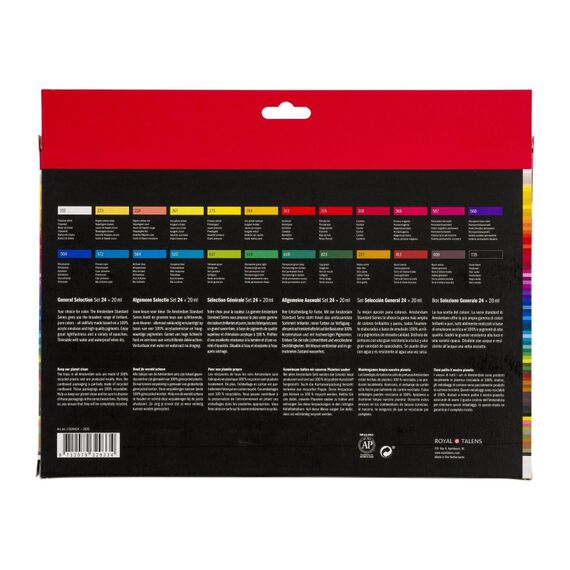 Royal Talens 17820424 Acrylfarbe 20 ml Beige, Schwarz, Blau, Braun, Grün, Pink, Violett, Rot, Weiß, Gelb Tube, 2 image