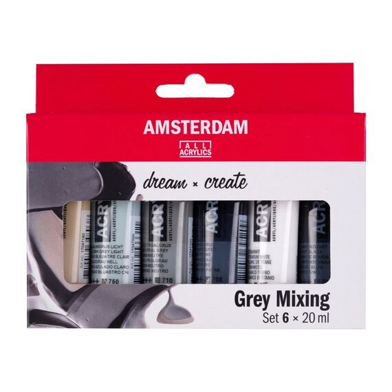 Amsterdam 17820505 Acrylfarbe 20 ml Schwarz, Grau, Weiß Tube