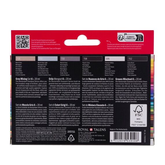 Amsterdam 17820505 Acrylfarbe 20 ml Schwarz, Grau, Weiß Tube, 2 image