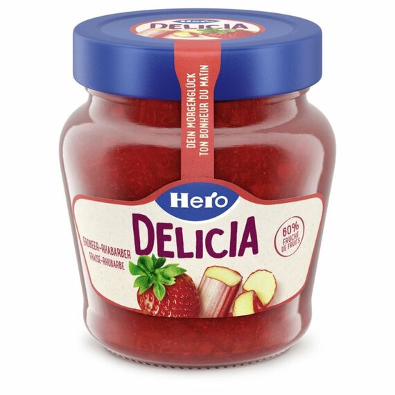 Hero Delicia Rhabarber, Erdbeere JAM 320 g