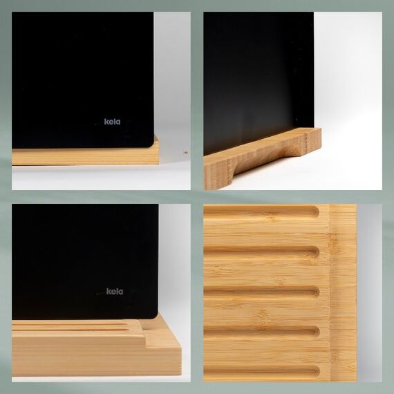 Kela Thor Brotkasten Rechteckig Schwarz, Holz Bambus, Metall, 3 image