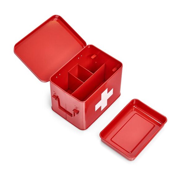 Zeller Present Medizinbox, Metall, rot, 2 image