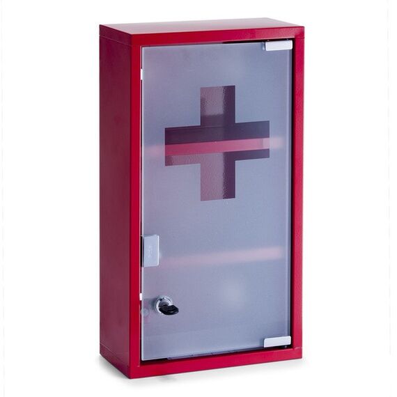 Zeller Present 18468 Medizinschrank Transparent, Rot