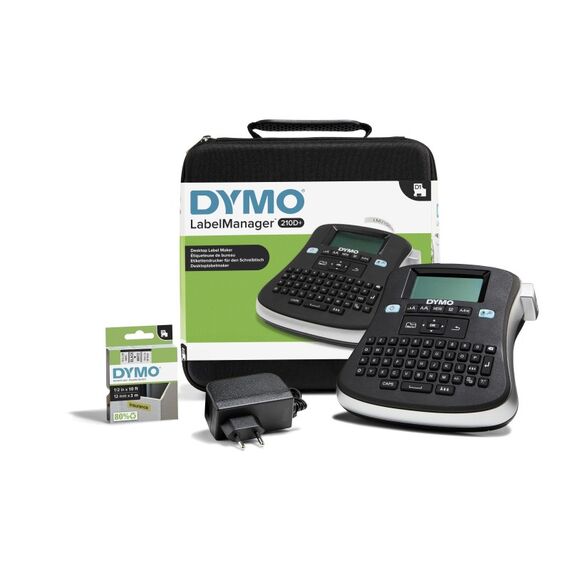 DYMO LabelManager 210D+ Beschriftungsgerät im Koffer | Etikettiergerät mit QWERTZ Tastatur & großem Grafikdisplay | Einfache Textbearbeitung | für D1 Etiketten in 69und 12mm Breite