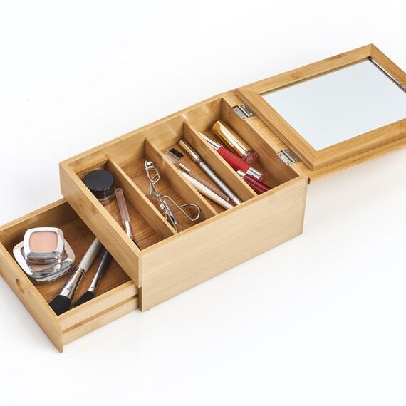 Zeller Present 18872 Schmuckkästchen, Etui/Organizer Bambus, Glas, 3 image