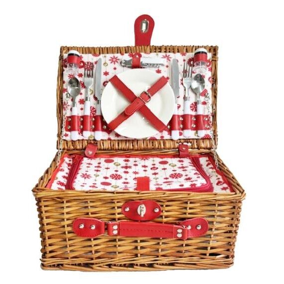 dameco 190510 Picknicktasche/korb Hellbraun, Rot, Weiß
