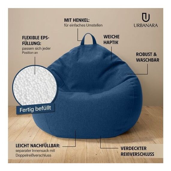 URBANARA Basic-Comfort Blau Drinnen Kegelförmig, 3 image