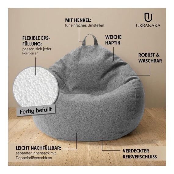 URBANARA Basic-Comfort Grau Drinnen Kegelförmig, 2 image