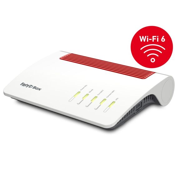 Box 7590 AX WLAN-Router Gigabit Ethernet Dual-Band (2,4 GHz/5 GHz) Weiß, Rot