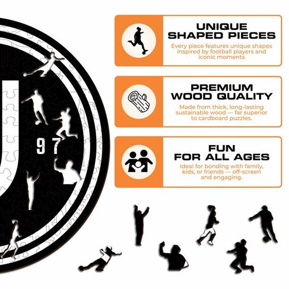Iconic Puzzles Juventus FC Logo Puzzlespiel 150 Stück(e) Sport, Farbe: Schwarz, Weiß, 7 image