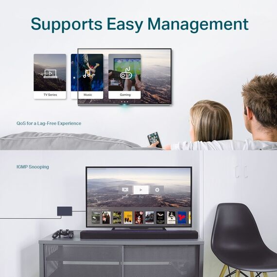 TP-Link TL-SG105E Netzwerk-Switch Managed L2 Gigabit Ethernet (10/100/1000) Schwarz, 3 image