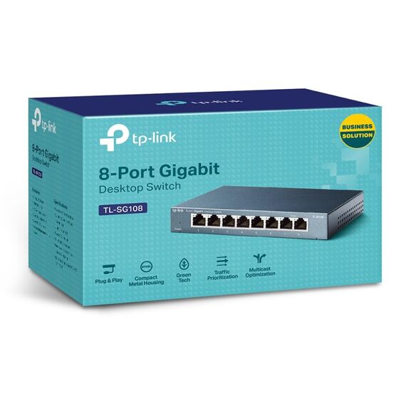 TP-Link TL-SG108 Netzwerk-Switch Unmanaged L2 Gigabit Ethernet (10/100/1000) Schwarz, 2 image