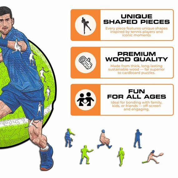 Iconic Puzzles Novak Djokovic Puzzlespiel 150 Stück(e) Sport, Farbe: Beige, Blau, Grün, Weiß, 5 image