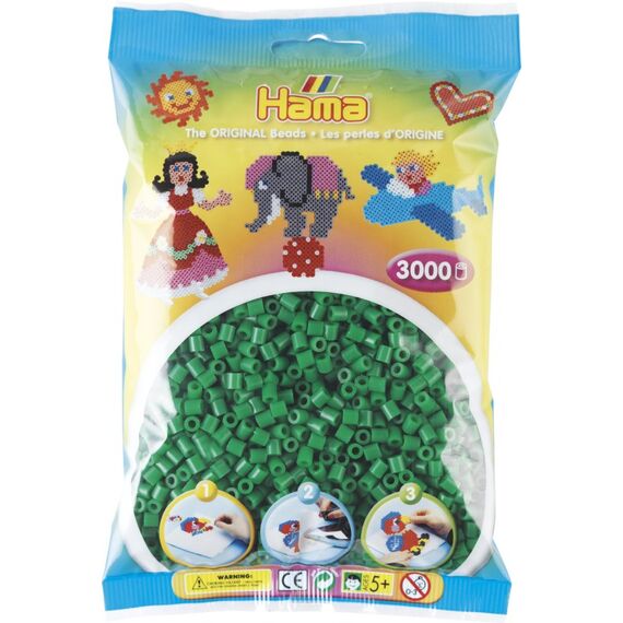 Hama Beads 201-10 Perle Rohrförmige Perle Grün 3000 Stück(e)