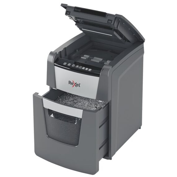 Rexel Optimum AutoFeed+ 100M Aktenvernichter Mikrogeschnittene Zerkleinerung 55 dB 22 cm Schwarz, 3 image